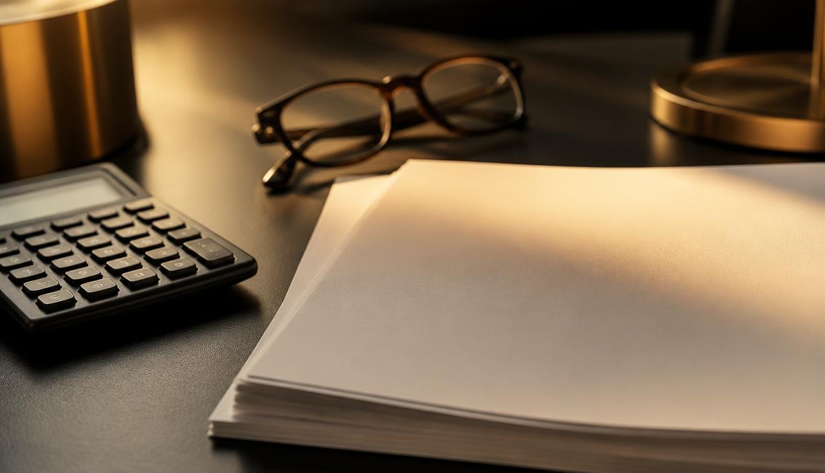 Vergi formu, hesap makinesi ve kalem — ABD vergi beyannamesi hazırlığı